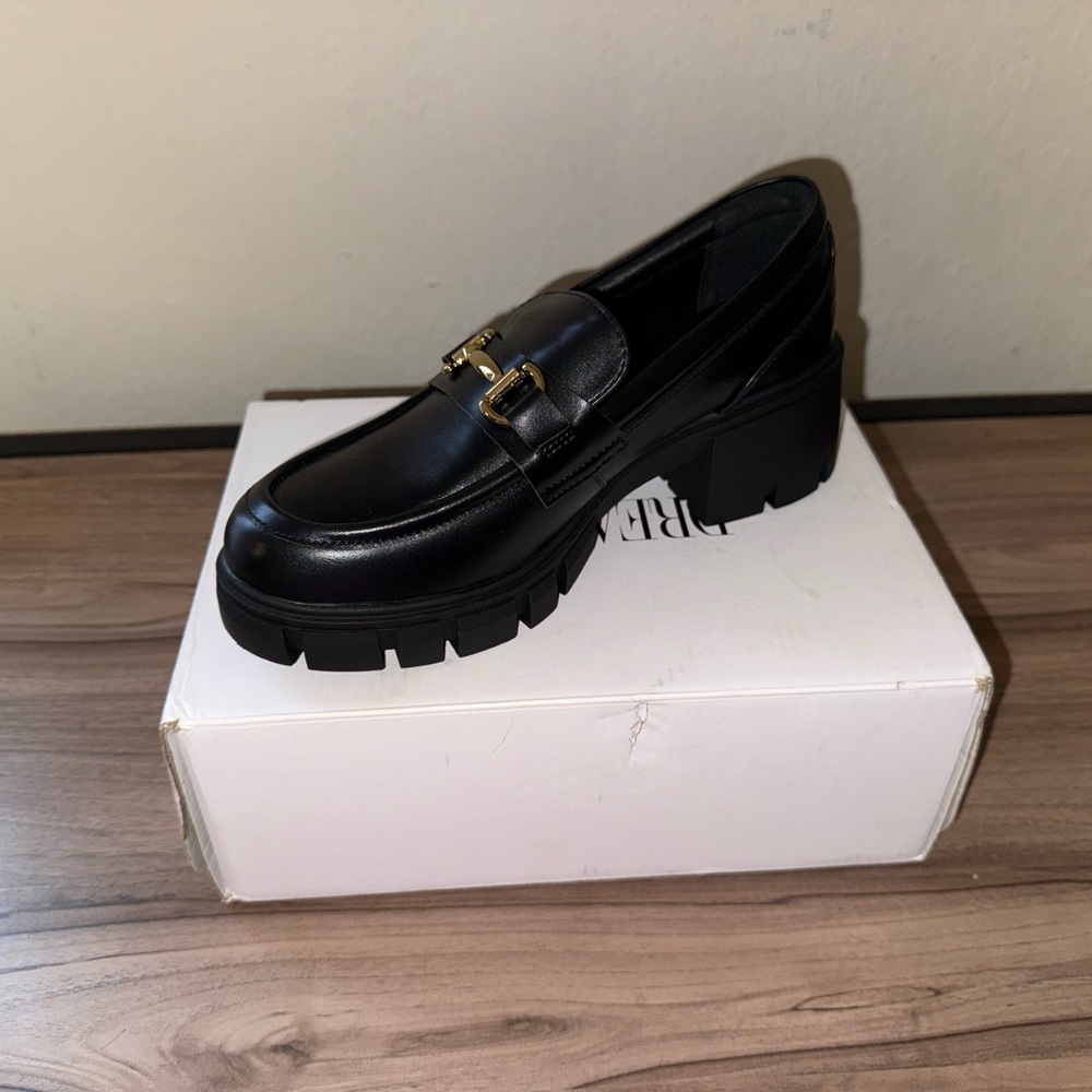 Dream Pairs Black Mules with Gold Buckle